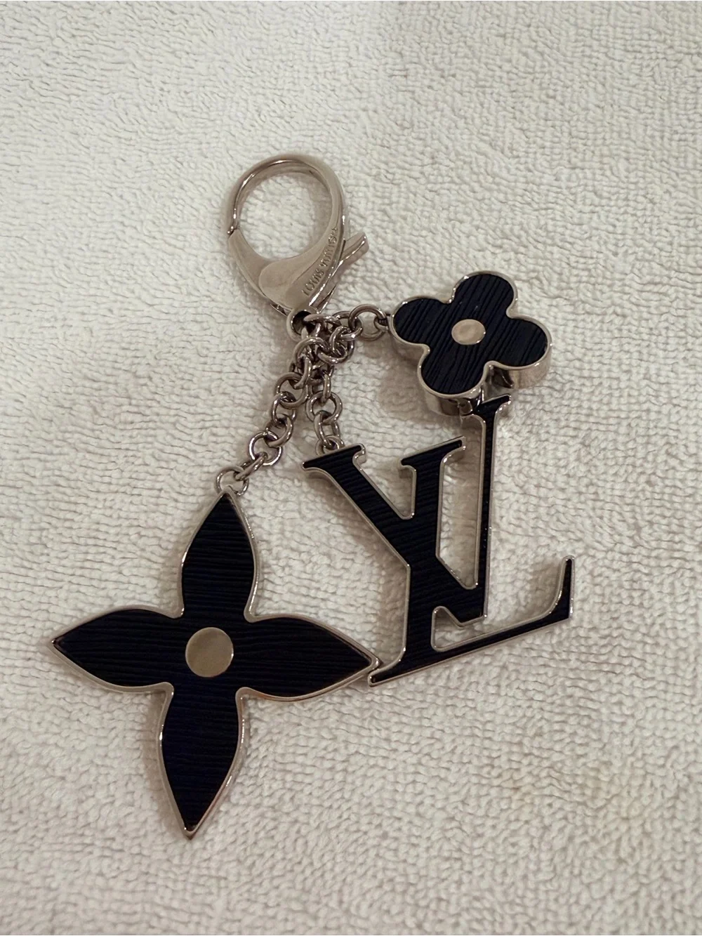 Louis Vuitton Black LV Monogram Key & Flower Charm Keyholder